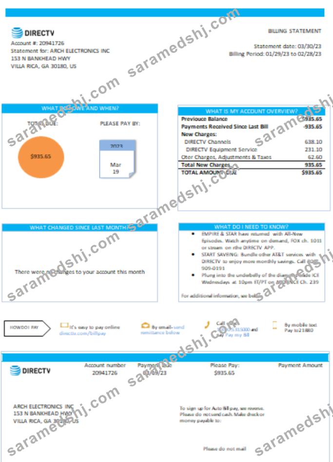 California Directv utility business bill, SCR